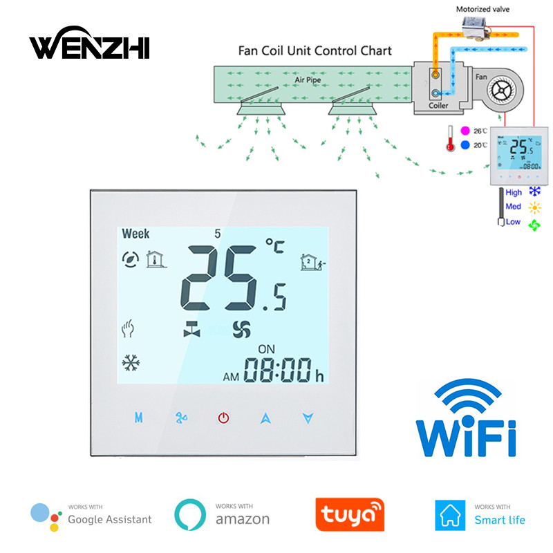 Wifi Air Contioning Thermostat Fan Coil Unit gital Temperature Contioner Controller 220V Tuya Smart 