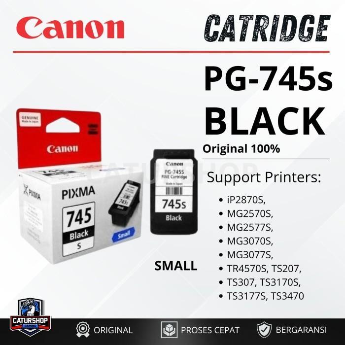 Catridge Canon PG 745s Black ORIGINAL Cartridge PG-745 / Tinta Canon PG745 Small Hitam