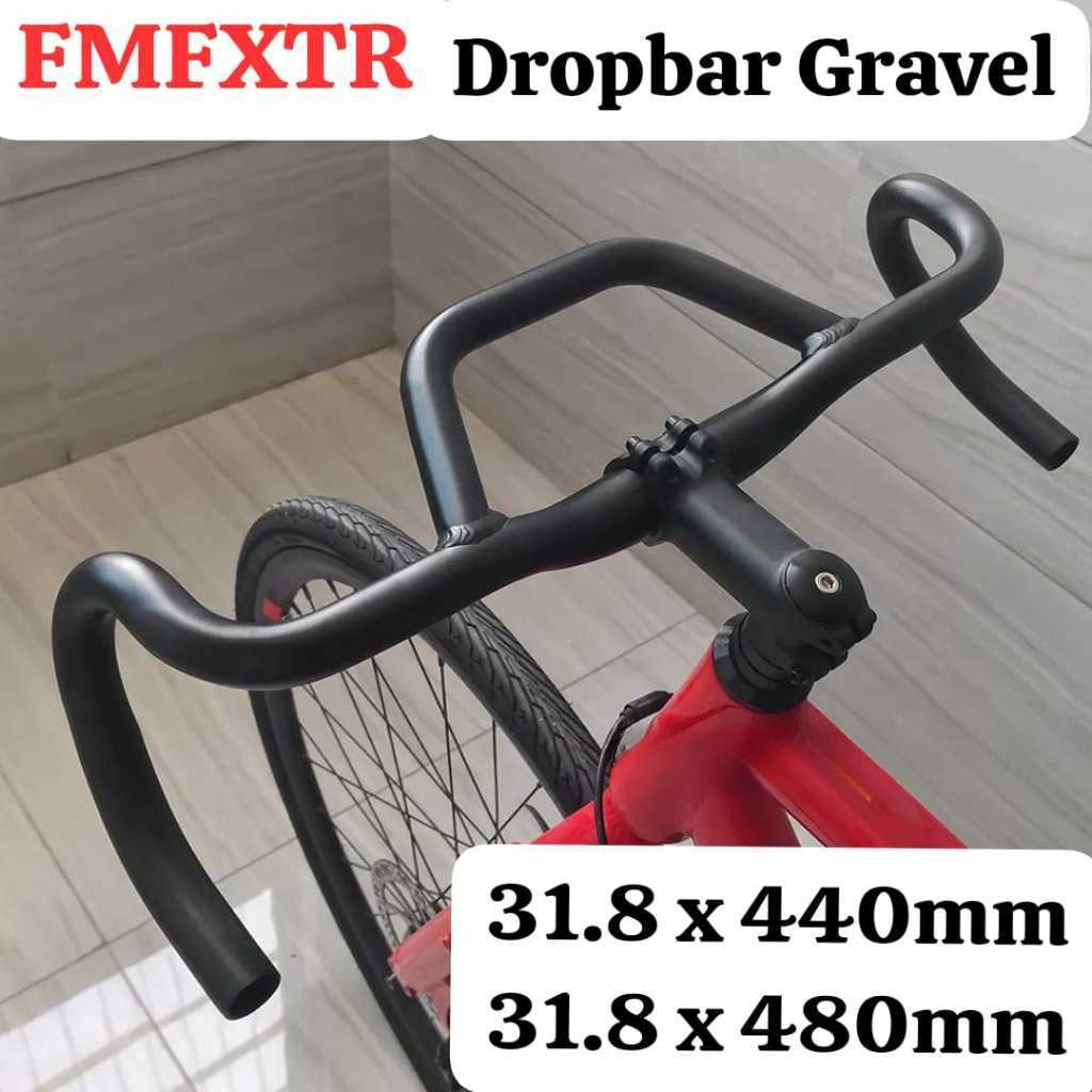 FMFXTR Dropbar Drop Bar Flare Stang Double 31.8 OS Oversize 440 480 mm Sepeda Gravel Touring Roadbik