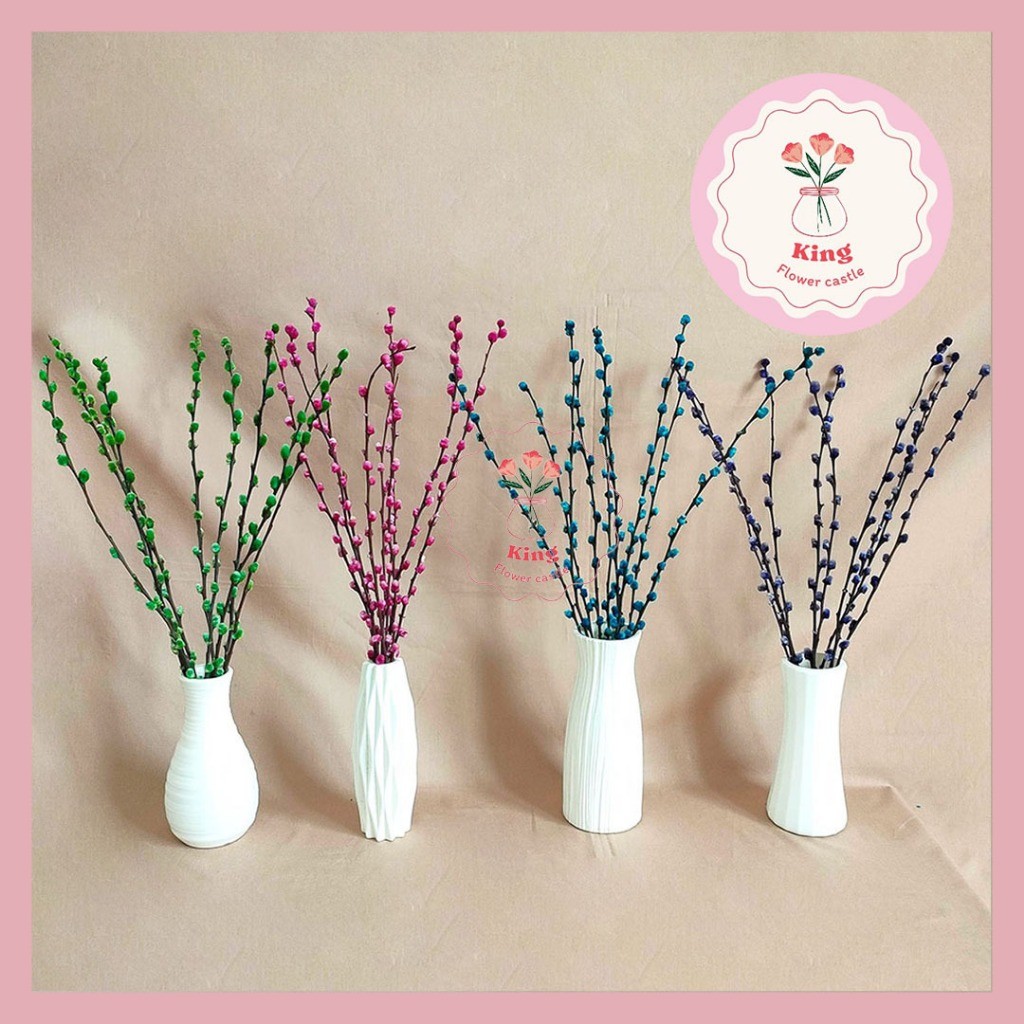 (9pcs) Dried Pussy Willow Bunga Imlek Dekorasi Chinese New Year Decoration CNY Bunga Kering Bunga As
