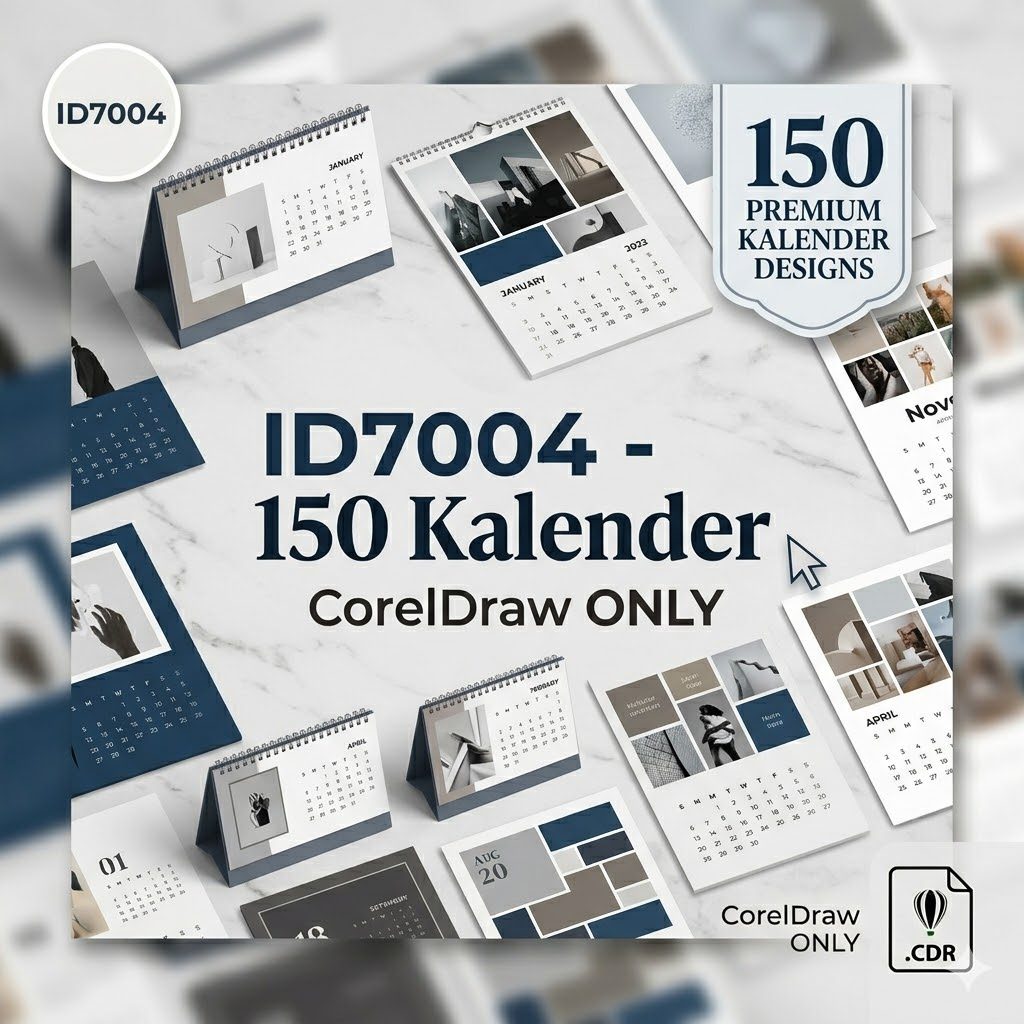 ID7004 - 150 Kalender CorelDRAW Only | Koleksi Template Kalender Eksklusif untuk Desain Kreatif & Pr