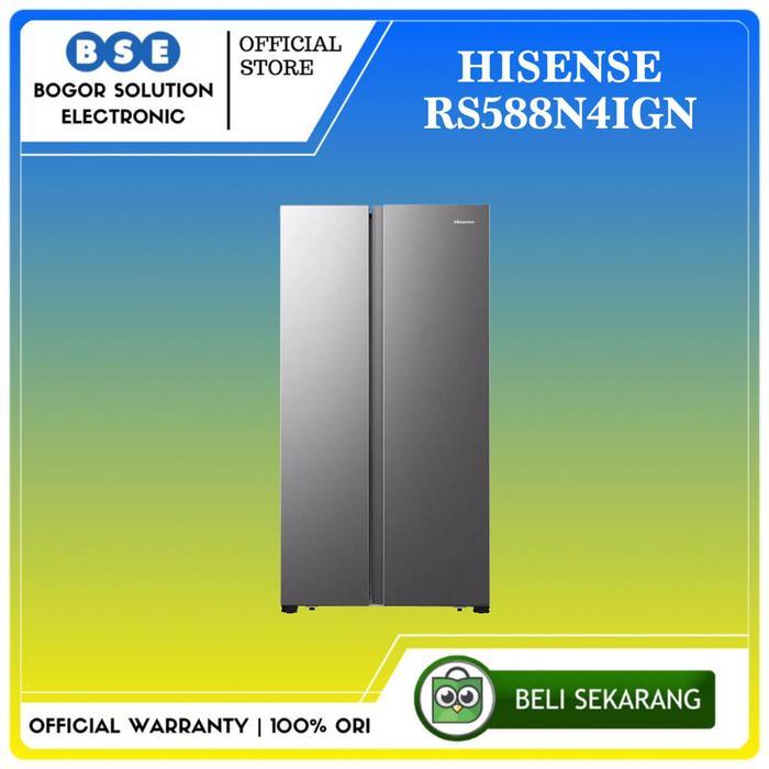 Kulkas Side by Side 468 Liter Hisense RS588N4IGN  468L Side by Side Hisense Promo [RESMI]