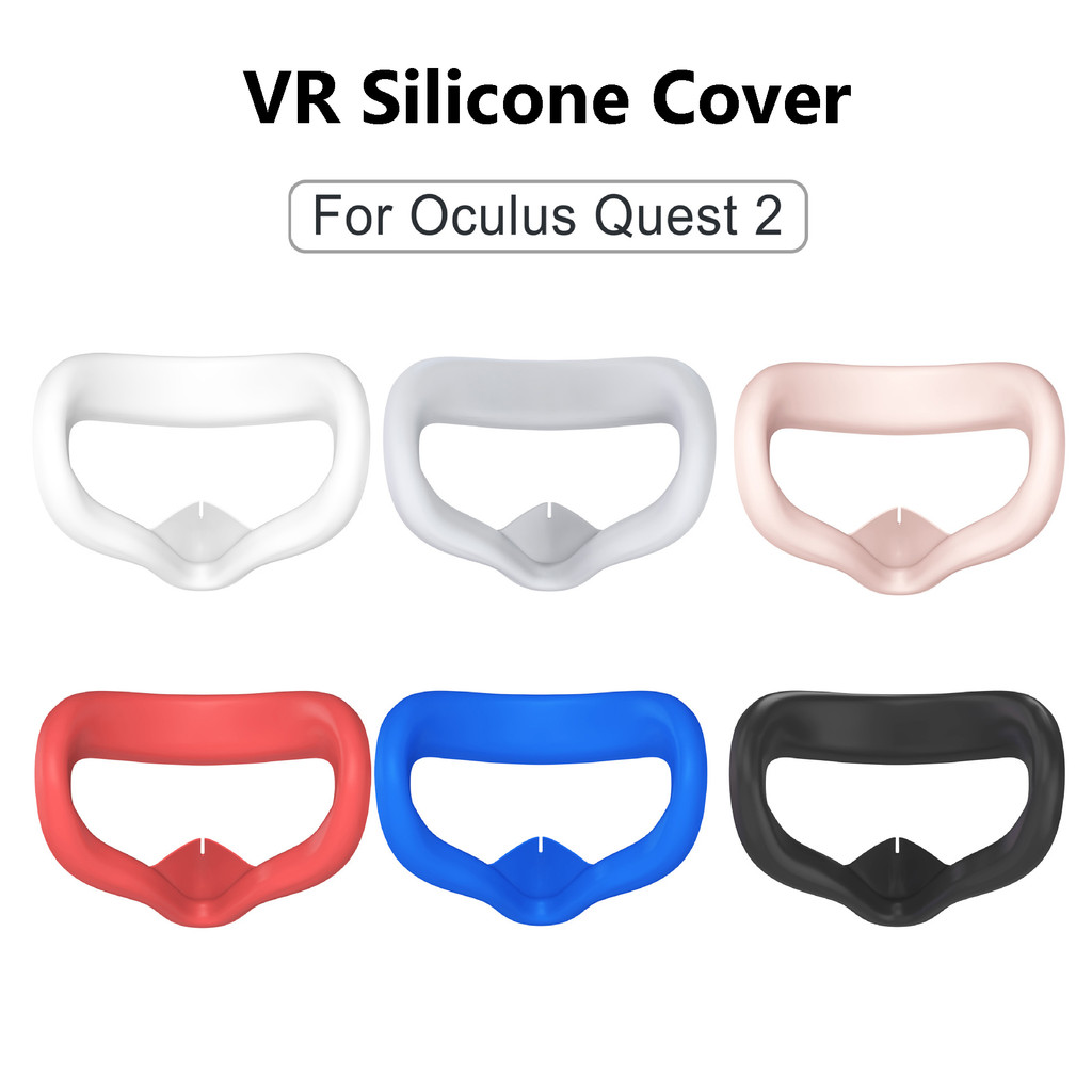 VR Silicone Mask Cover Face Pad For Meta Quest 2 Parts Face Cushion Protective Eye Pad For Oculus Qu