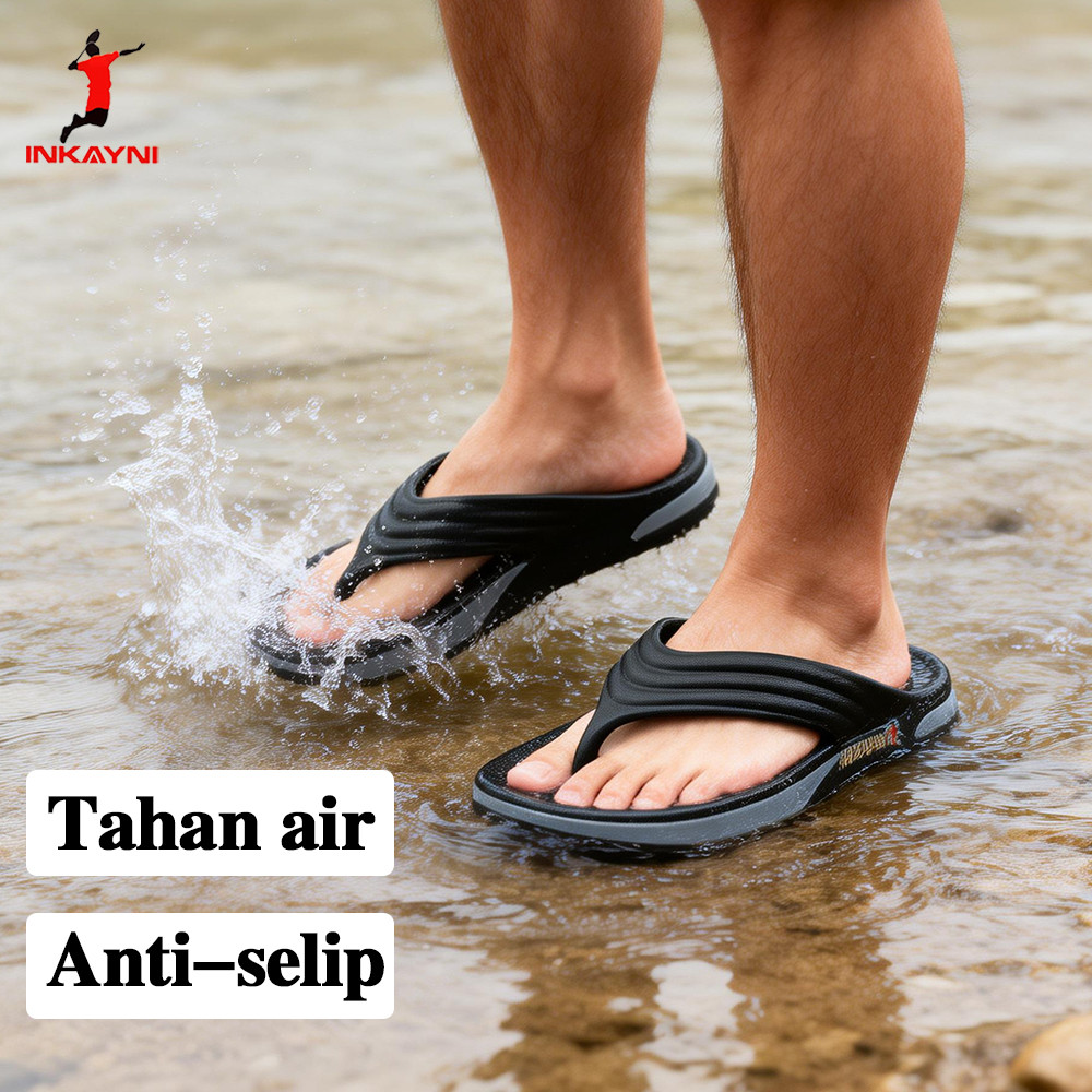 Inkayni Sandal Jepit Pria Anti Slip Dan Anti Licin Sepatu Sandal Pria Slop Karet Empuk Sandal Jepit 