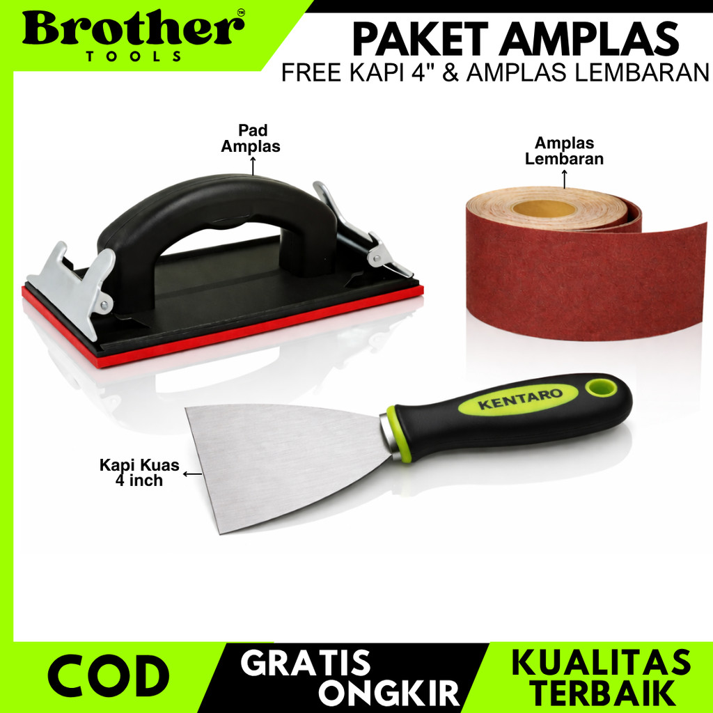 Paket PROMO - Pegangan Amplas Pad Amplas Tangan FREE Amplas Lembaran & Kapi 4inch | SANDER TANGAN Ma