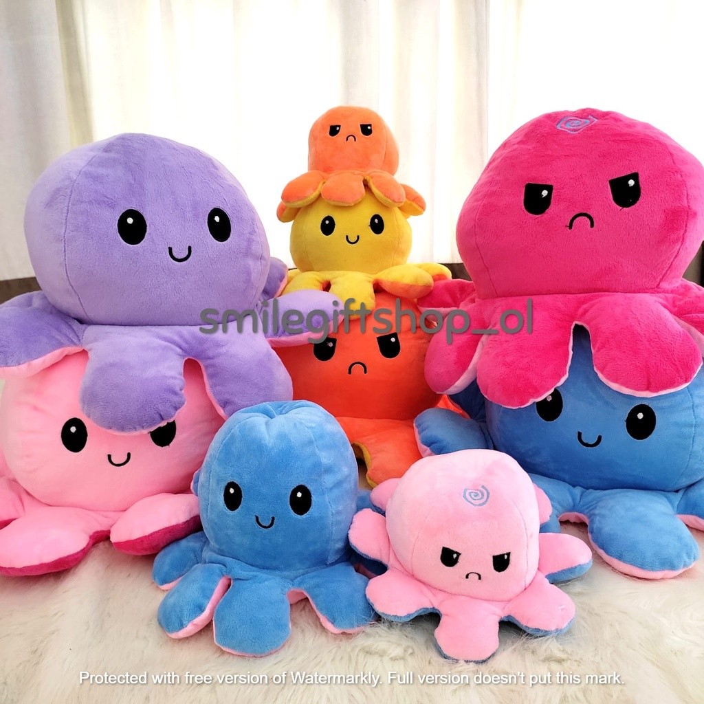Boneka Gurita Mood Bolak Balik Jumbo Soft Plush Anak & Dewasa