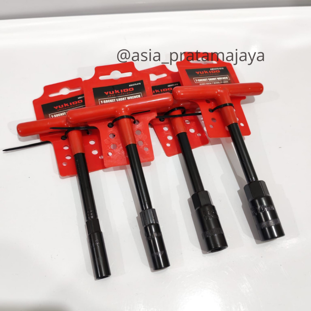 YUKIDO Kunci T Pendek 8 10 12 14 mm Kualitas HD, Chrome Vanadium Shock Sok Socket Wrench