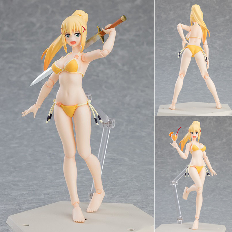 EX-065 Figma KonoSuba Darkness Swimsuit y Anime Girl Figure Megumin/Aqua/Dustiness Ford Lalatina Act