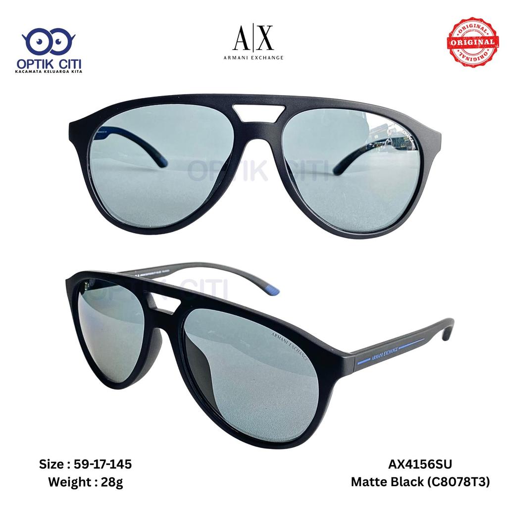 Kacamata Hitam Pria Polarized Sunglass Armani Exchange AX 4156 SU - Matte Black Original