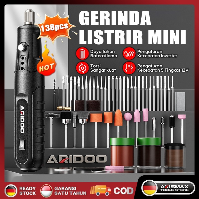 FAVORE Bor Mini 12V DC 25000 RPM Mini Drill Electric Engraver Grinder Gerinda Electrik Listrik / Pen