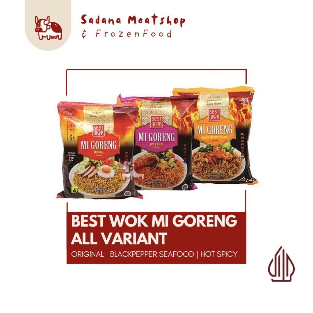 Best Wok Mie Goreng Hot l Original l Blackpepper Seafood 80g