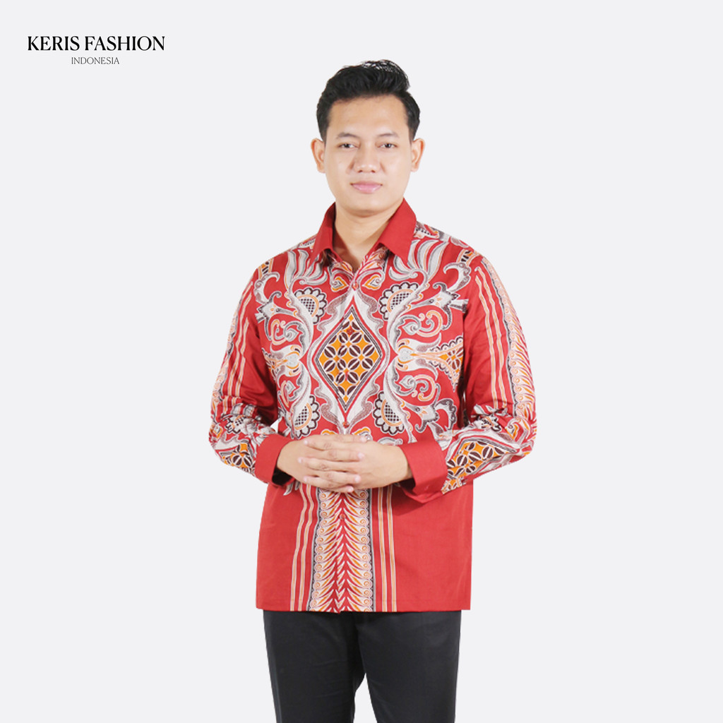 Keris Gallery Kemeja Batik Slim Fit Pria Lengan Panjang Keris Adiwarna