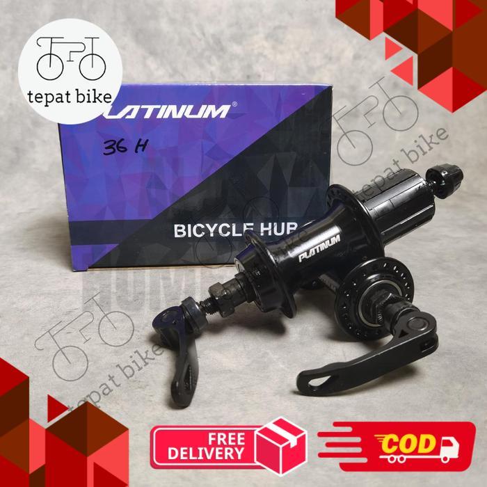 Hub Freehub Platinum 32h/36h 700c Road Bike QR Bearing - Black / Silver Chrome - Black, 32H -alca
