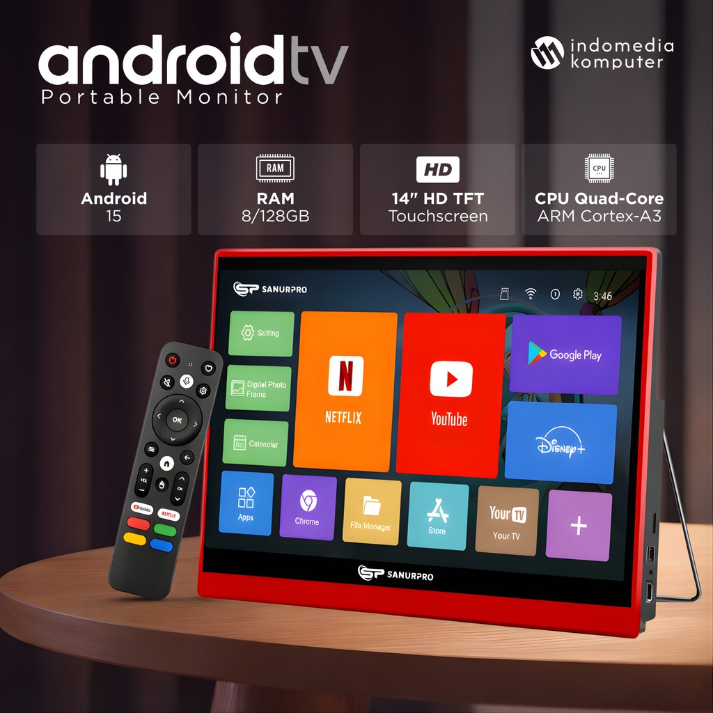 TV ANDROID PORTABLE MONITOR 14" ANDROID TV MONITOR PORTABLE 14"