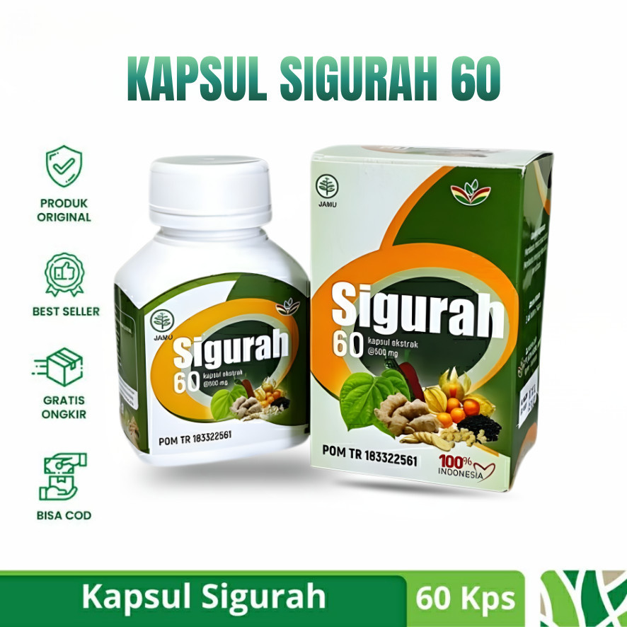 SIGURAH 60 Kapsul Gurah Alami Atasi Batuk Dahak Menahun Obat Pernapasan Asma Bengek - Pembersih Paru