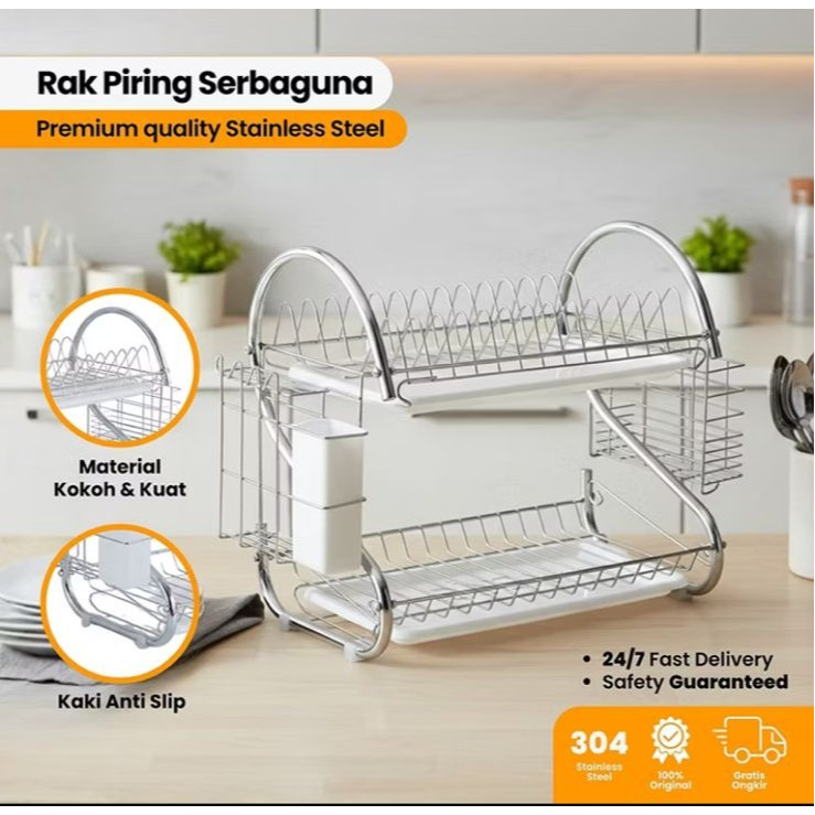 RAK PRING STAINLEES 2 SUSUN - RAK MURAH / RAK CANTIK/ RAK MERAH