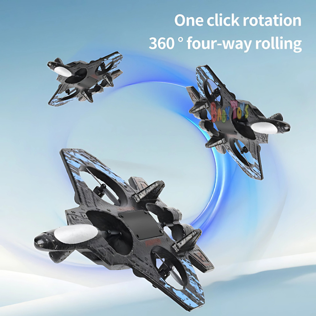 ReadyMainan Pesawat Terbang Remote Control Anak Led Fighter Plane AirPlane Foam Rc 360° Charge