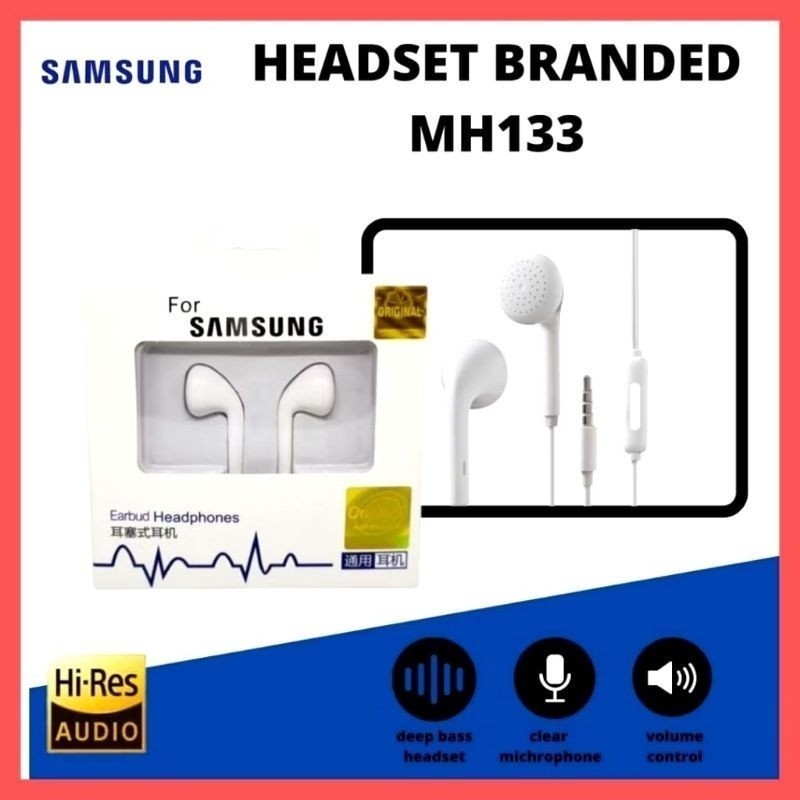 JC HF HEADSET HANSFREE [ MH-133 ] [ SAMSUNG ] HANSFREE ORIGINAL EXTRA SUPER BASS Headset Termurah Ex