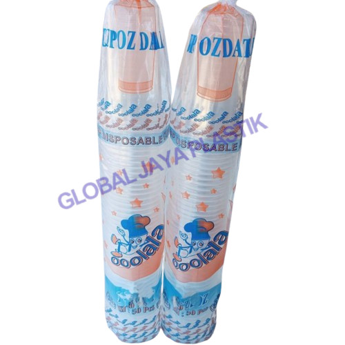 Gelas plastik 10 OZ / 12 OZ / 14 OZ / 16 OZ / 18 OZ OVAL / 22 OZ / 22 OZ SLIM merk OOLALA OLALA