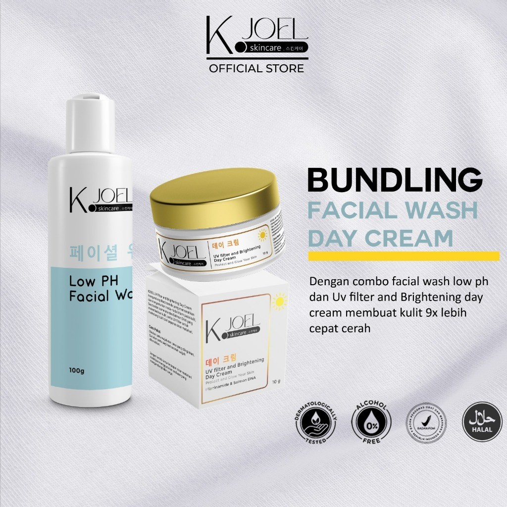 KJOEL - Paket Bundling Facial wash & Day cream [2 in 1] - BPOM