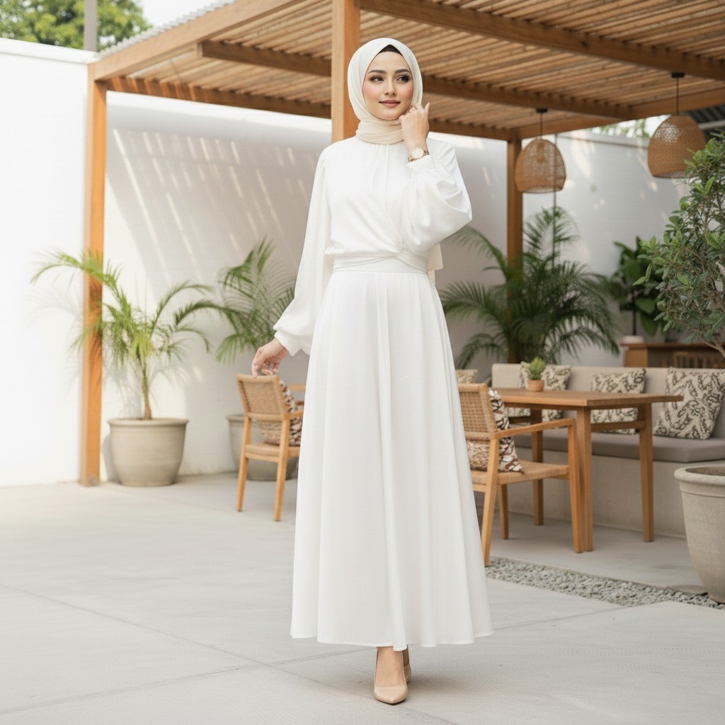 Gamis Najma Dress Gamis Terbaru Gamis Lebaran Abaya Satin Baju Wanita Muslimah Lebaran 2026 RMD08