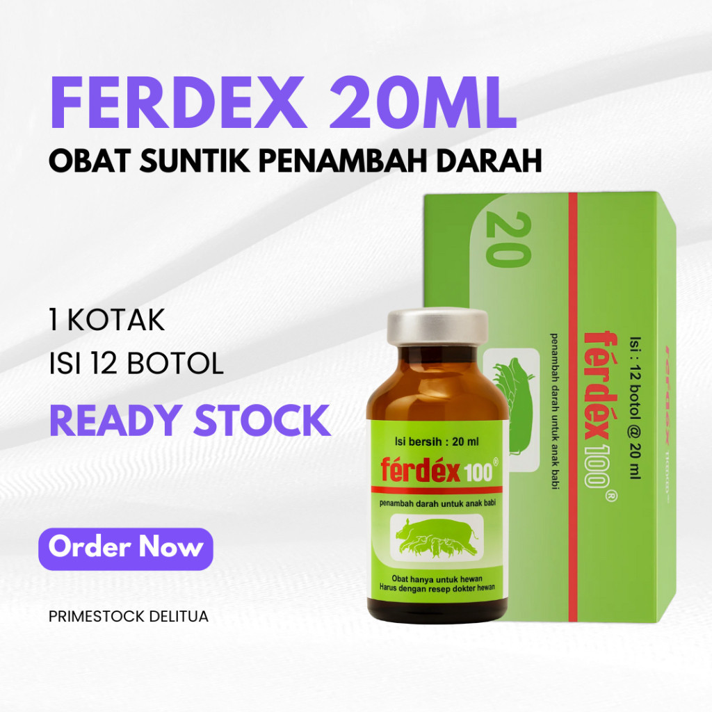FERDEX 20ML INJEKSI MEDION OBAT ANAK BABI PENAMBAH DARAH ZAT BESI ANTI ANEMIA PADA ANAK BABI