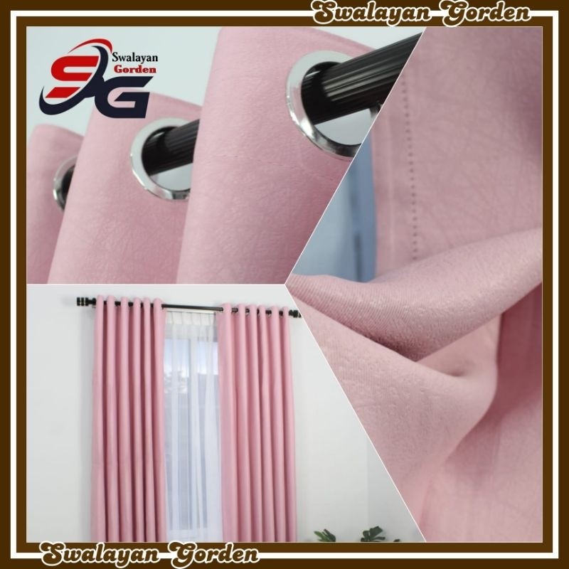 SatriaSS - Gorden Blackout Polos Pink Soft Gorden jendela Gorden pintu