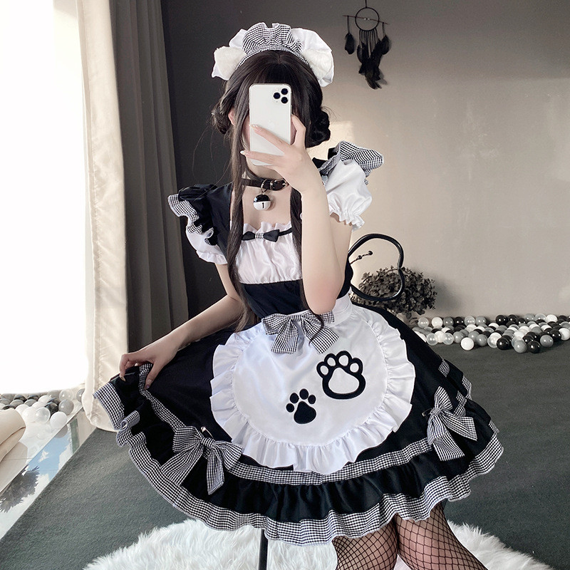 2D Maid Costume cos Cute Maid Halloween lolita Lolita Dress cosplay Clothing