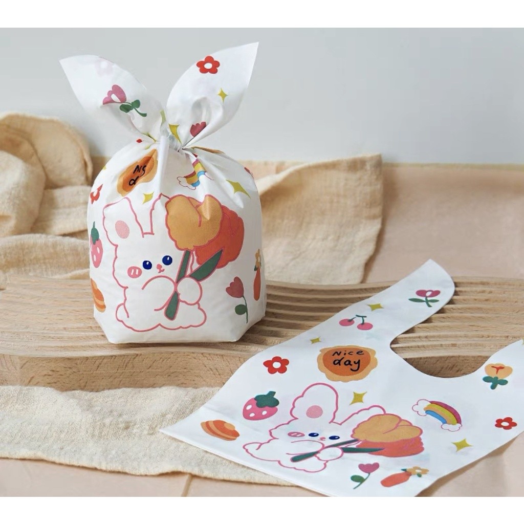 10 pcs Plastik Rabbit Ear Bag EBM goodie bag, tas suvenir, hampers ultah, manyue, DIY