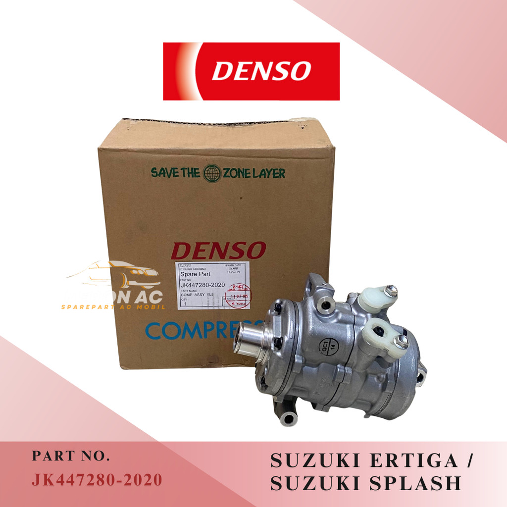 COMPRESSOR KOMPRESOR AC SUZUKI ERTIGA SUZUKI SPLASH SWIFT NEW WAGON R DENSO ASLI JK447280-2020