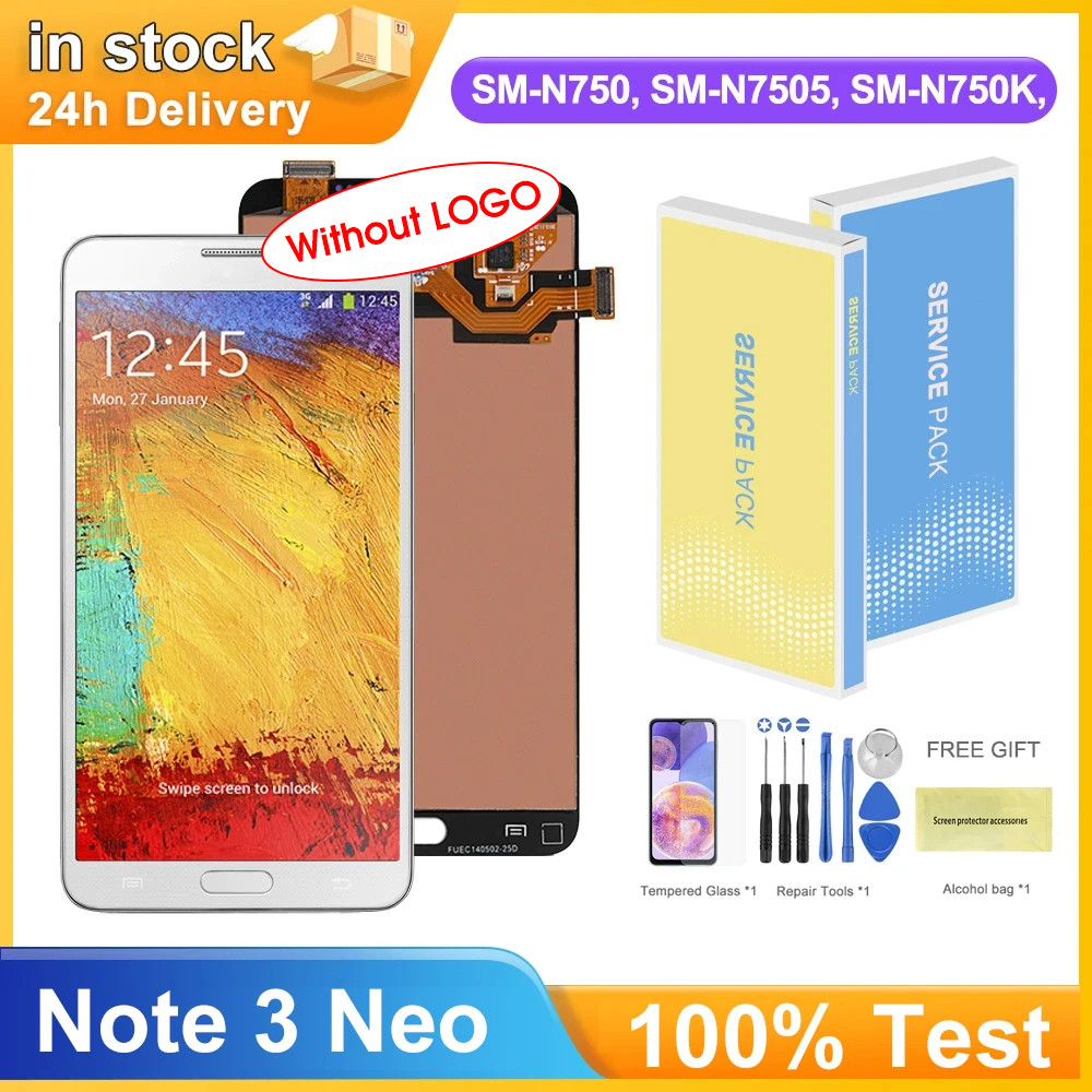 Super AMOLED Display Screen with Frame for Samsung Galaxy Note 3 Neo N750 N7505 Lcd Display Touch Sc