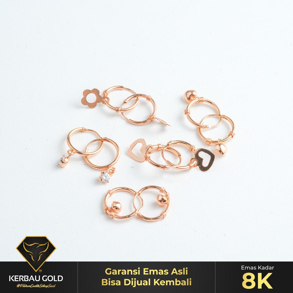 [Kerbau Gold] Anting Emas Baby Jipsy 8K - Emas Asli 100%