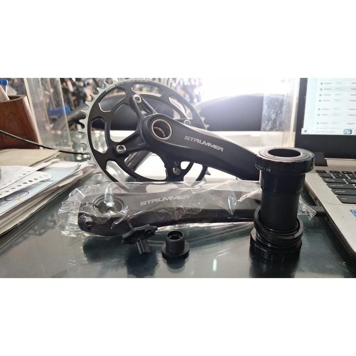 CRANK HT2 STRUMMER SINGLE 44T PANJANG ARM 165mm / 170mm DENGAN / TANPA BB UNTUK SEPEDA GRAVEL - 165m