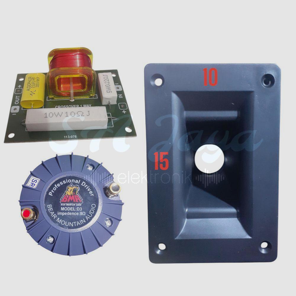 Paket Tweeter BMA D3 500 Watt Plus Corong PVC 15X10 Dan Crossover Tweeter