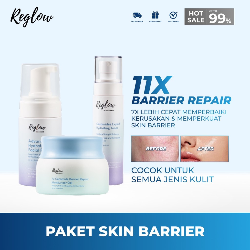 Reglow Official Store Resmi Paket Skin Barrier Skincare Kulit Sensitif Berminyak Dan Berjerawat
