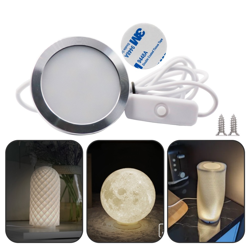 Kit Lampu LED Bambu Lab-001 Kit Cetak 3D DIY Makerworld MH001 Bagian Model Kreatif Lampu Malam Cetak
