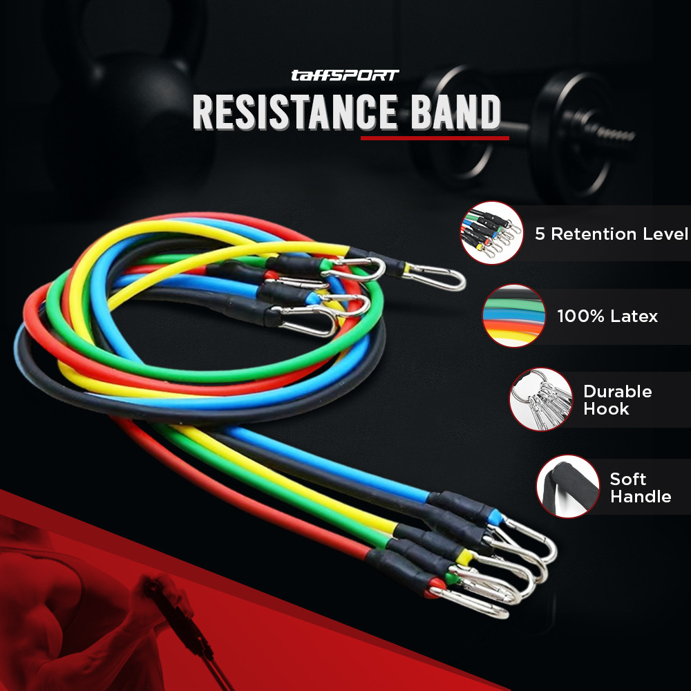 COD (KOTA SOLO) - Set Resistance Band Lengkap untuk Latihan Kekuatan dan Fleksibilitas Varian Paket 