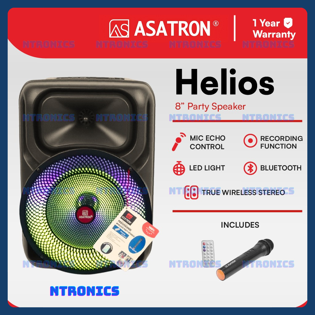 Asatron Helios 8 Inch Bluetooth Party Speaker
