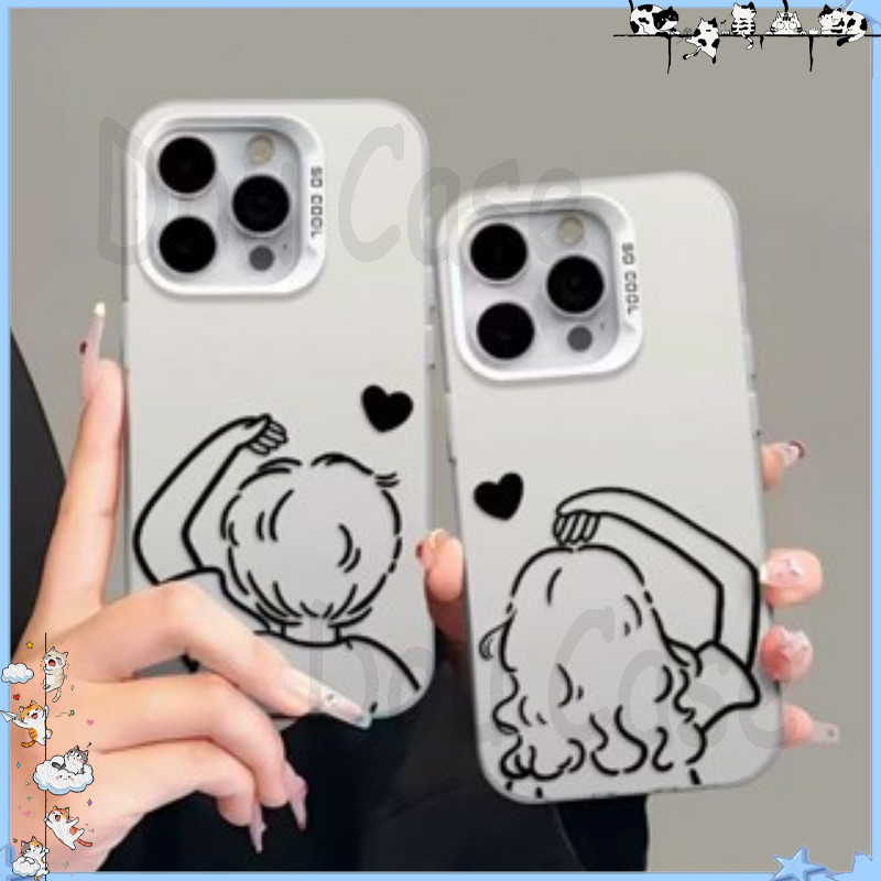 CASE couple All Type Lucu Softcase iPhone Casing Untuk iPhone 11Pro 11 12 16 15 14 13 PlusProMax 8 7