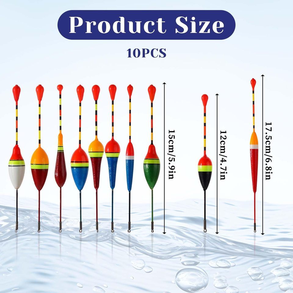 Fishing Buoys, 10 Oval-shaped Trout Hard Foam Buoys, Foam Fishing Buoys, Wooden Sliding Fishing Buoy