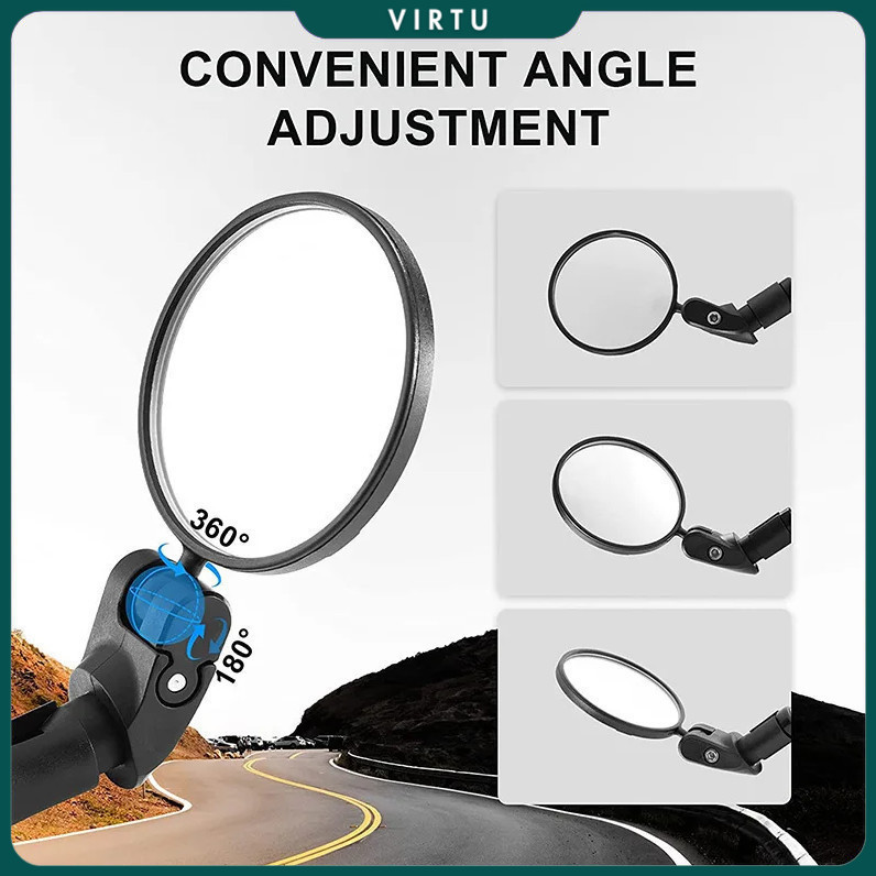 YOTAWA Kaca Spion Sepeda Bike Rearview Mirror Foldable Convex 1 Pair - YT05