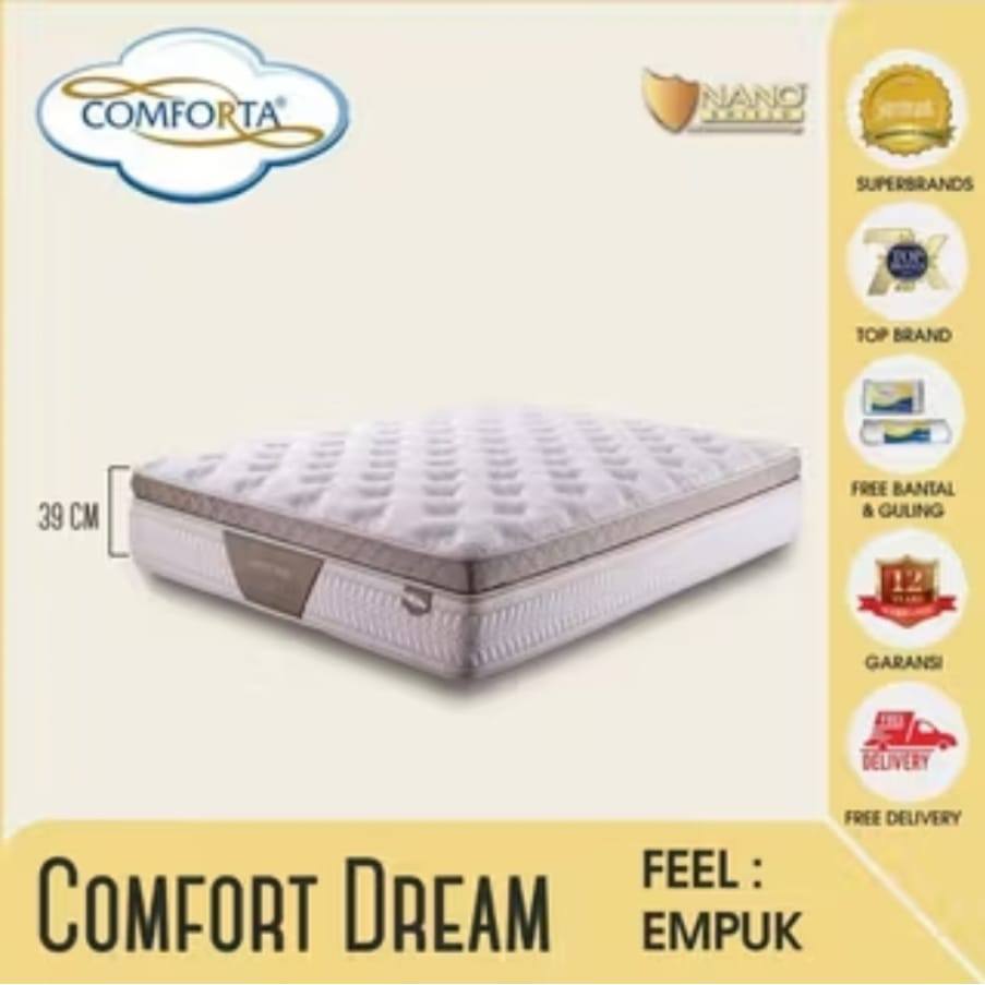 comforta - springbed kasur comfort dream latex matras pocket spring feel plush Garansi 10Tahun