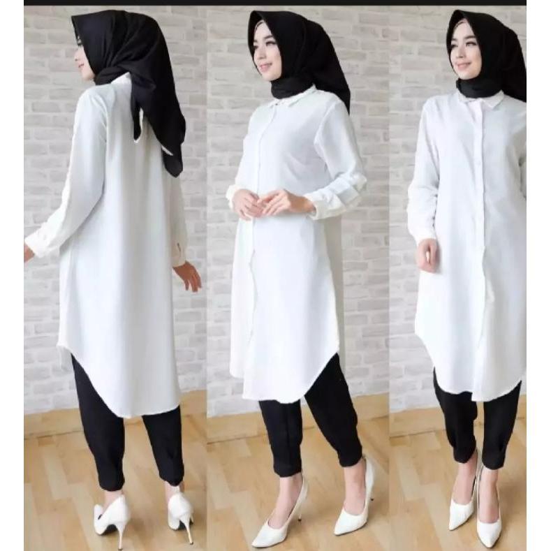Baju Tunik Warna Putih Terbaru 2022 Model Remaja Korea Style