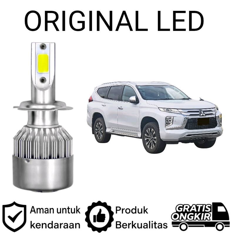 AM 2pcs Lampu Utama Dekat LED H11 COB Mobil Mitsubishi Pajero Sport Gen3