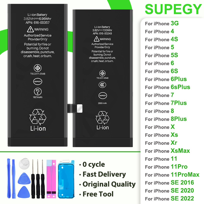 Phone Battery for Apple IPhone 3G 3GS 5 6 S 7 Plus 8plus X Xr Xs Max 11 Pro Max Replacement Bateria 