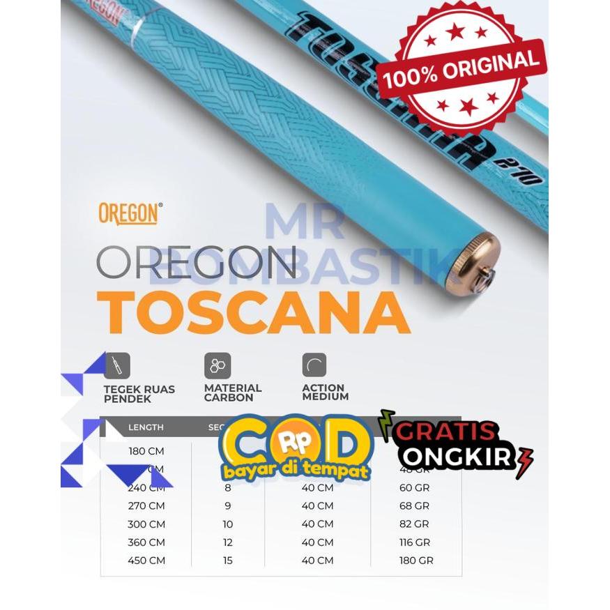 Joran Tegek Oregon Toscana Ruas Pendek - 180 -bomb