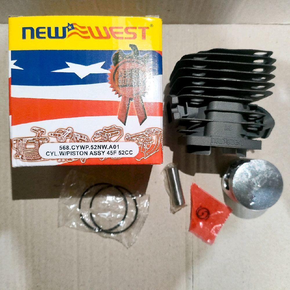 cylinder block gergaji mesin 5200 komplit  diameter piston 45 mm NEW WEST mesin chainsaw 568 588