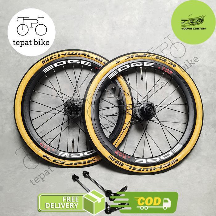 Wheelset 16 Plus 349 Edge + Strummer HM-280 6-Pawls 28H QR Disc / Roda Jadi Folding Bike - Wheelset 