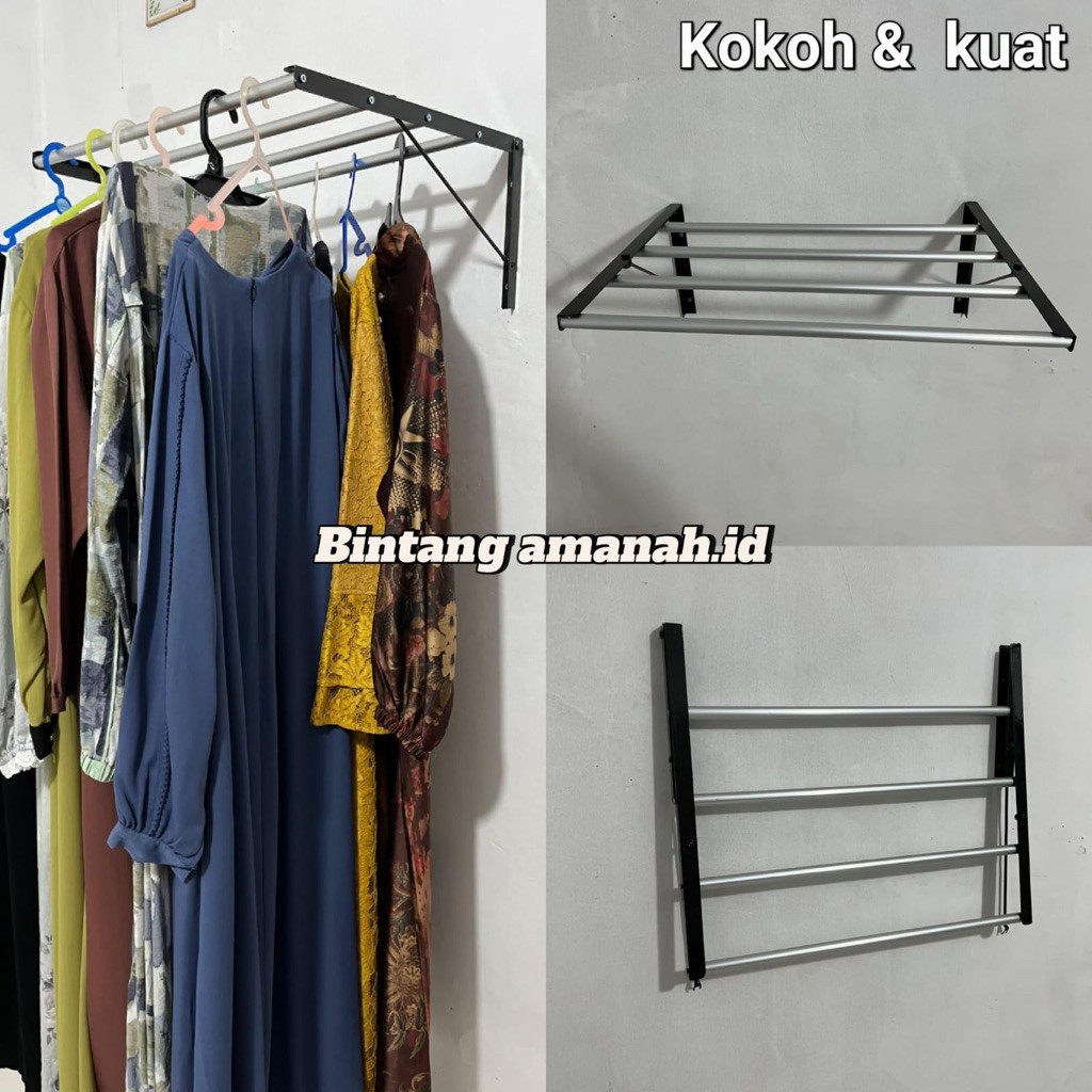 jemuran dinding lipat alumunium