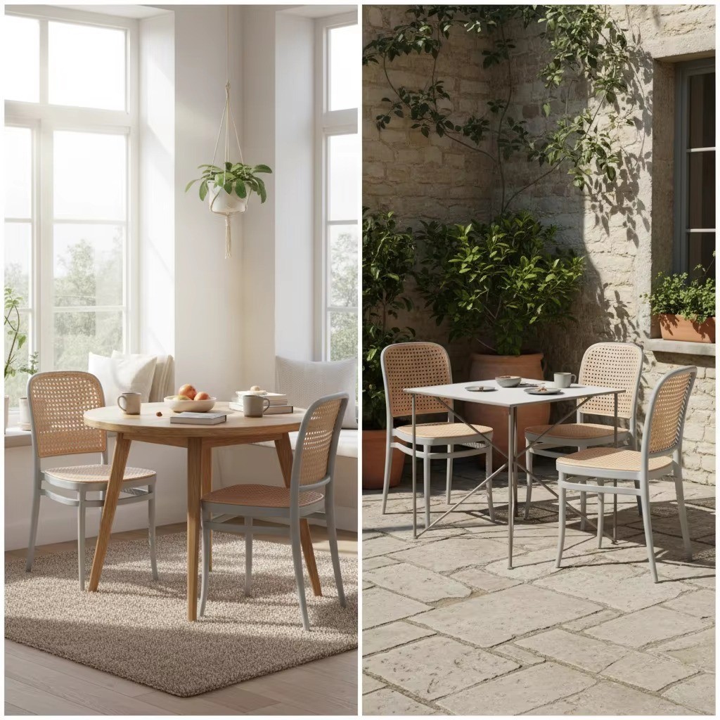 Kursi Makan Marion Rotan Sintetis Minimalis Modern | Kursi Cafe Scandinavian | Kursi Ruang Tamu Koko